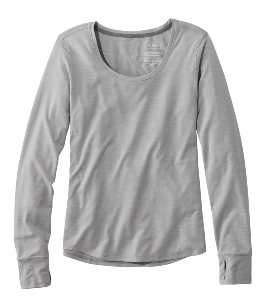 Women's Encompass Merino Wool-Blend Scoopneck, Long-Sleeve, Gray Heather, small image number 1