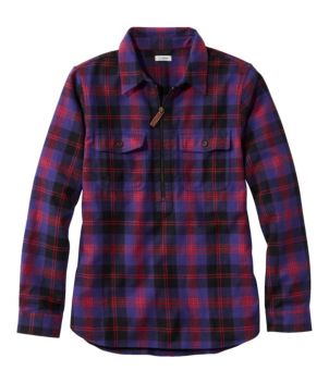 Women's Scotch Plaid Flannel Shirt, Quarter-Zip