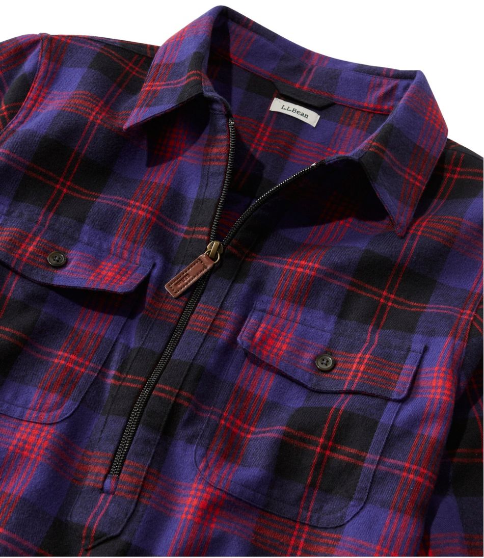 Women's Scotch Plaid Flannel Shirt, Quarter-Zip | Shirts & Button