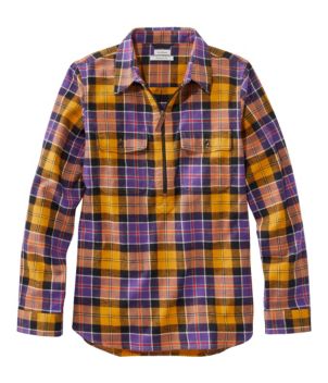 Women's Scotch Plaid Flannel Shirt, Quarter-Zip