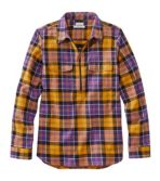 Women's Scotch Plaid Flannel Shirt, Quarter-Zip