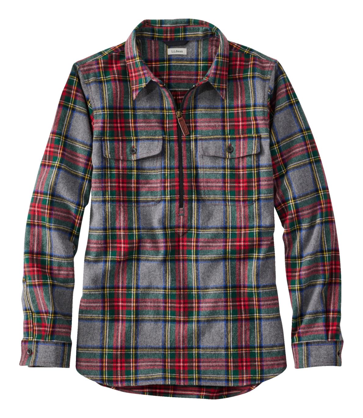 Women's Scotch Plaid Flannel Shirt, Quarter-Zip