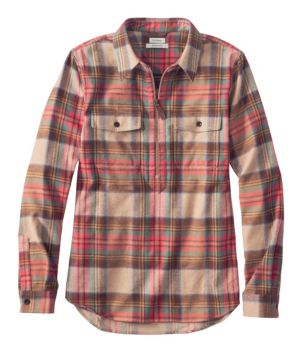 Women's Scotch Plaid Flannel Shirt, Quarter-Zip