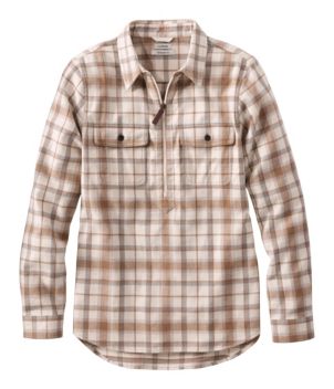 Women's Scotch Plaid Flannel Shirt, Quarter-Zip