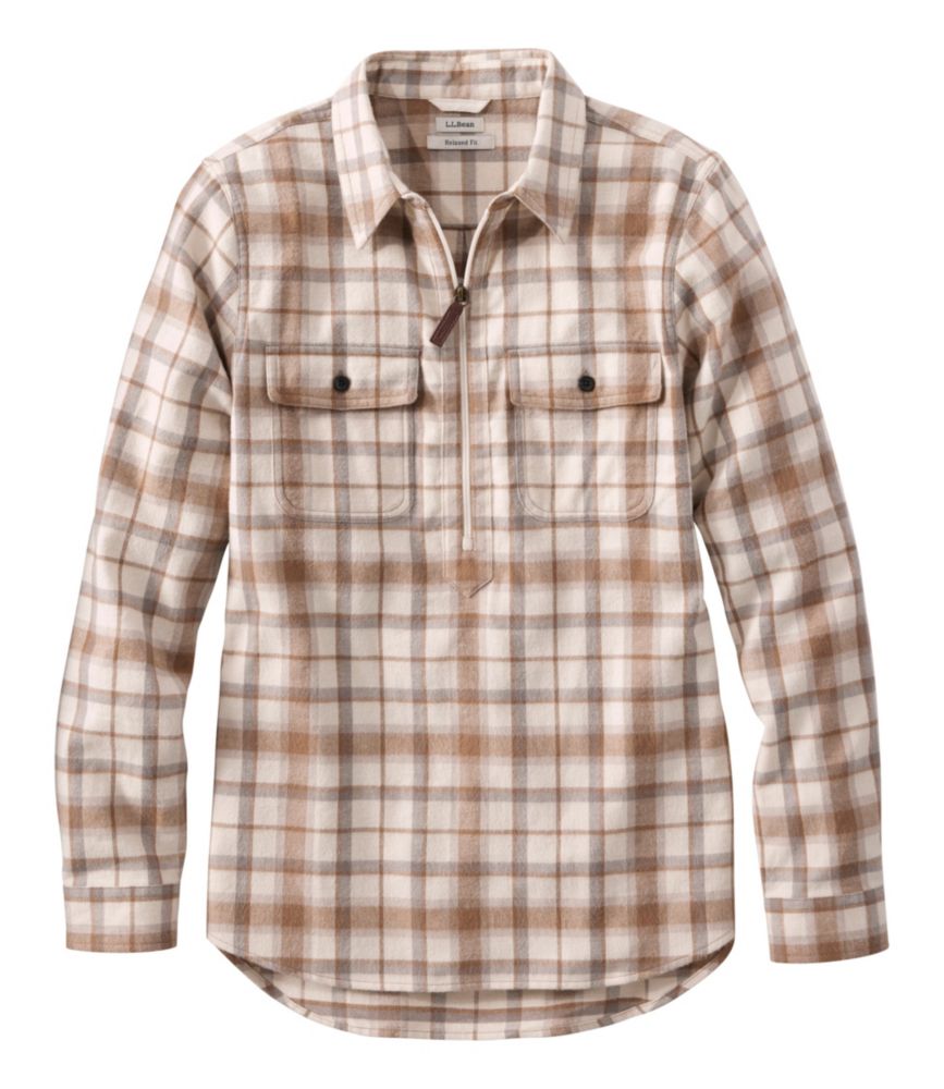 Women's Scotch Plaid Flannel Shirt, Quarter-Zip