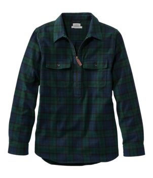 Women's Scotch Plaid Flannel Shirt, Quarter-Zip