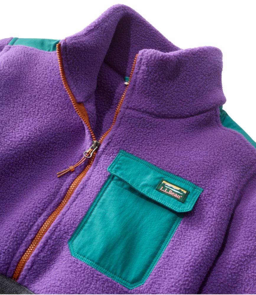 Women's L.L.Bean Sweater Fleece Sherpa Hybrid Pullover, Bright Purple/Charcoal Gray Heather, small image number 4