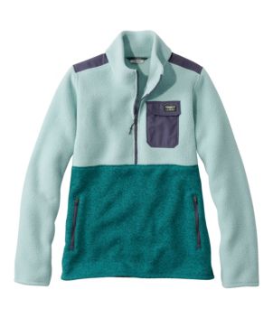 Women's L.L.Bean Sweater Fleece Sherpa Hybrid Pullover