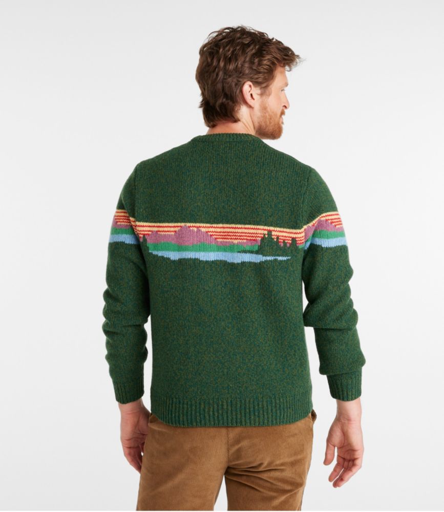 Men's Bean's Classic Ragg Wool Sweater, Crewneck, Intarsia, Navy Katahdin, small image number 3