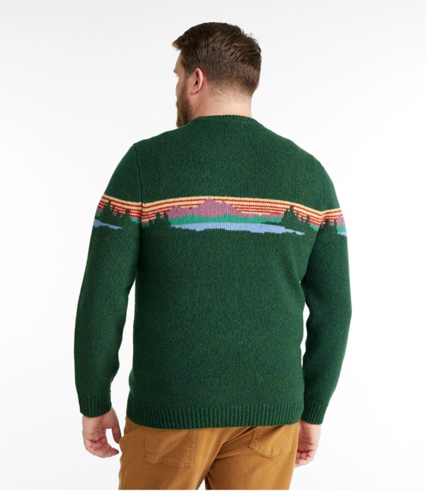 Men's Bean's Classic Ragg Wool Sweater, Crewneck, Intarsia, Navy Katahdin, small image number 5