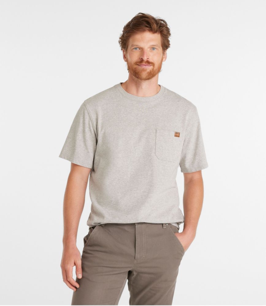 Men's BeanBuilt Cotton Tees, Pocket, Short-Sleeve, Gray Heather, small image number 2