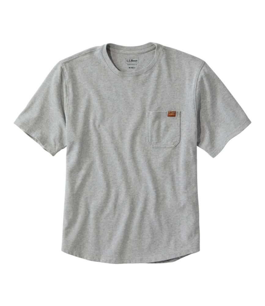 Men's BeanBuilt Cotton Tees, Pocket, Short-Sleeve, Gray Heather, small image number 1