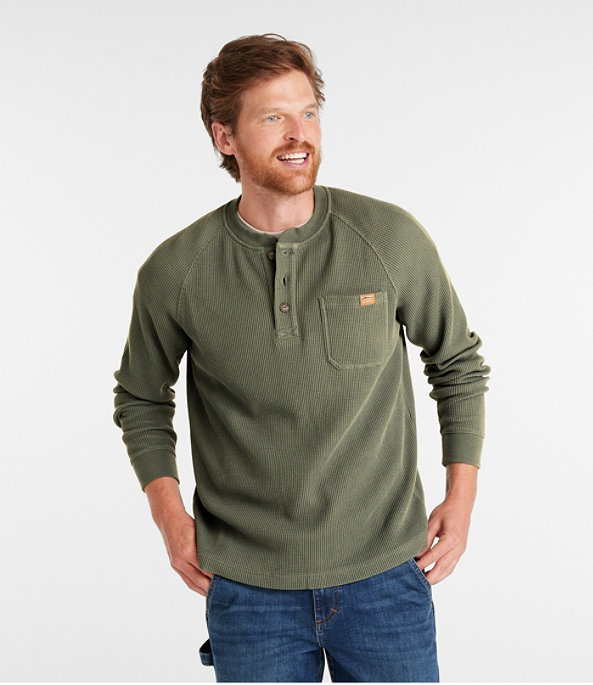 BeanBuilt Waffle Henley Shirt, , large image number 1
