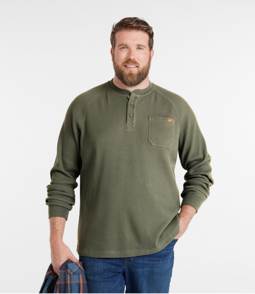 Men's BeanBuilt Waffle Henley, Traditional Untucked Fit, Allspice, small image number 4