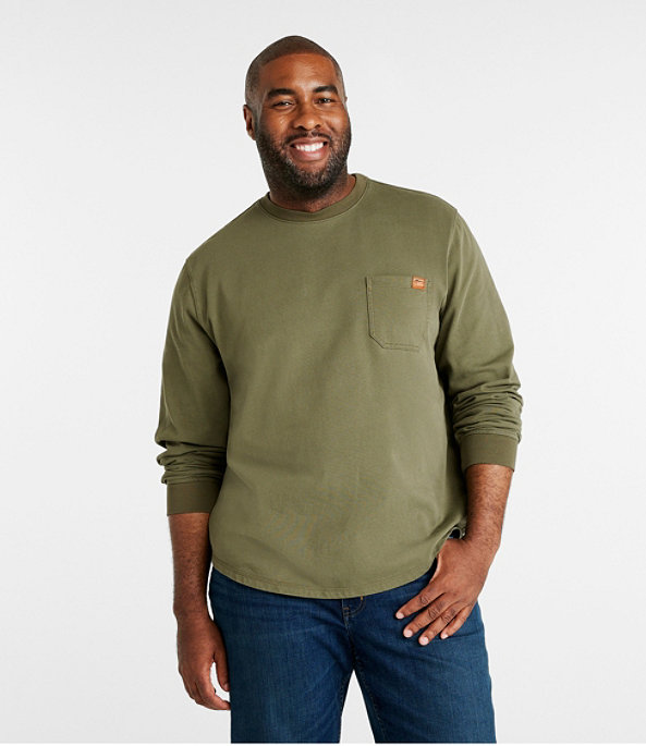 Men's BeanBuilt Cotton T-Shirt with Pocket, Long-Sleeve, , large image number 3