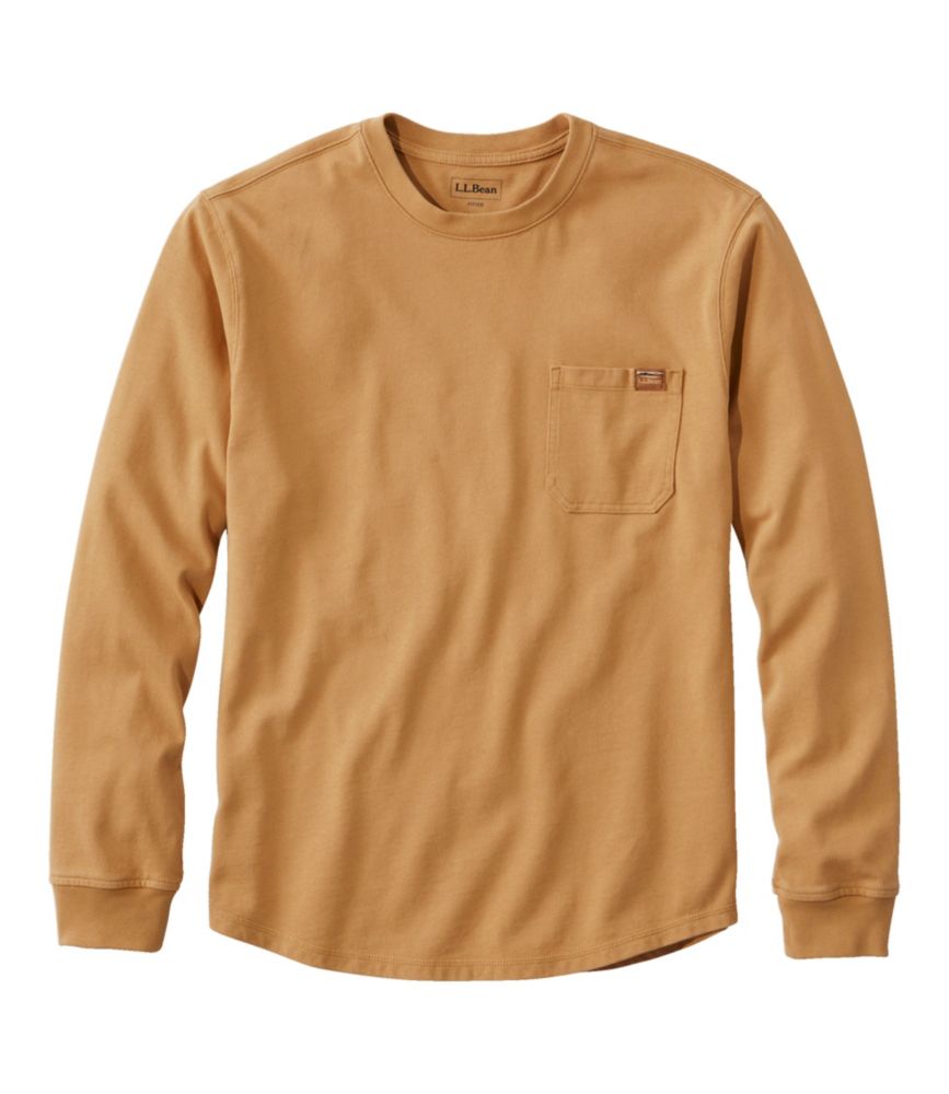 Men's BeanBuilt Cotton T-Shirt with Pocket, Long-Sleeve