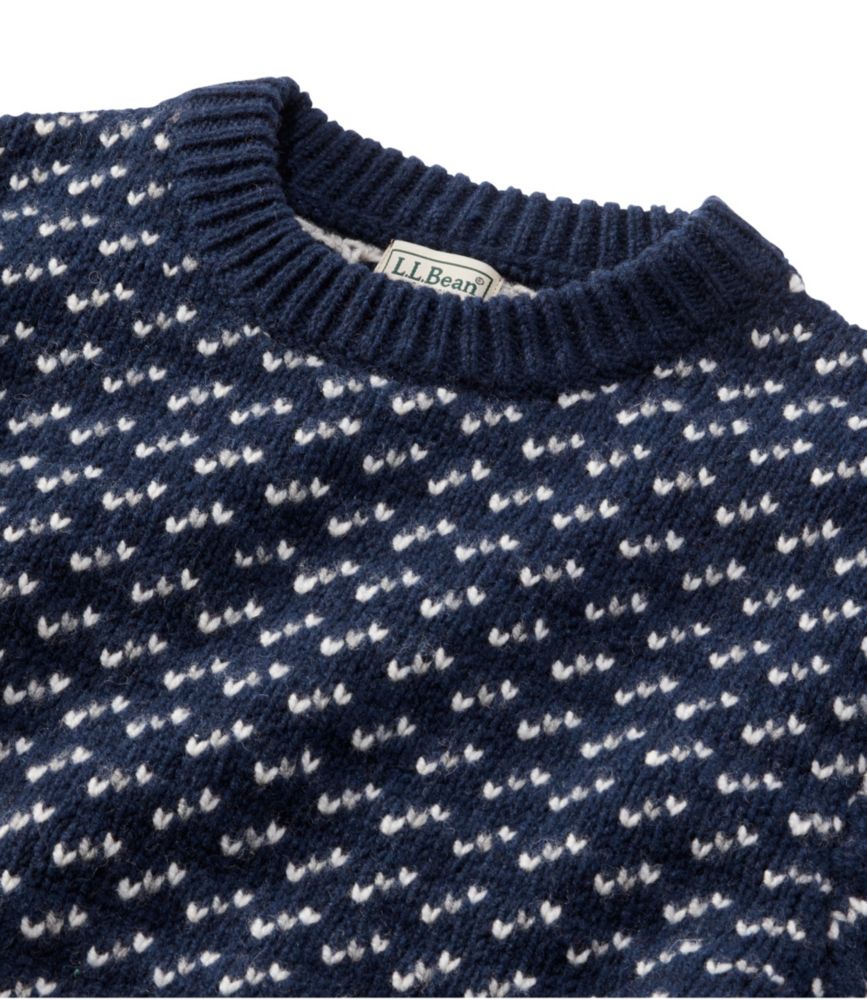 Men's Bean's Classic Ragg Wool Sweater, Crewneck, Birdseye, Classic Navy/Light Gray Heather, small image number 6