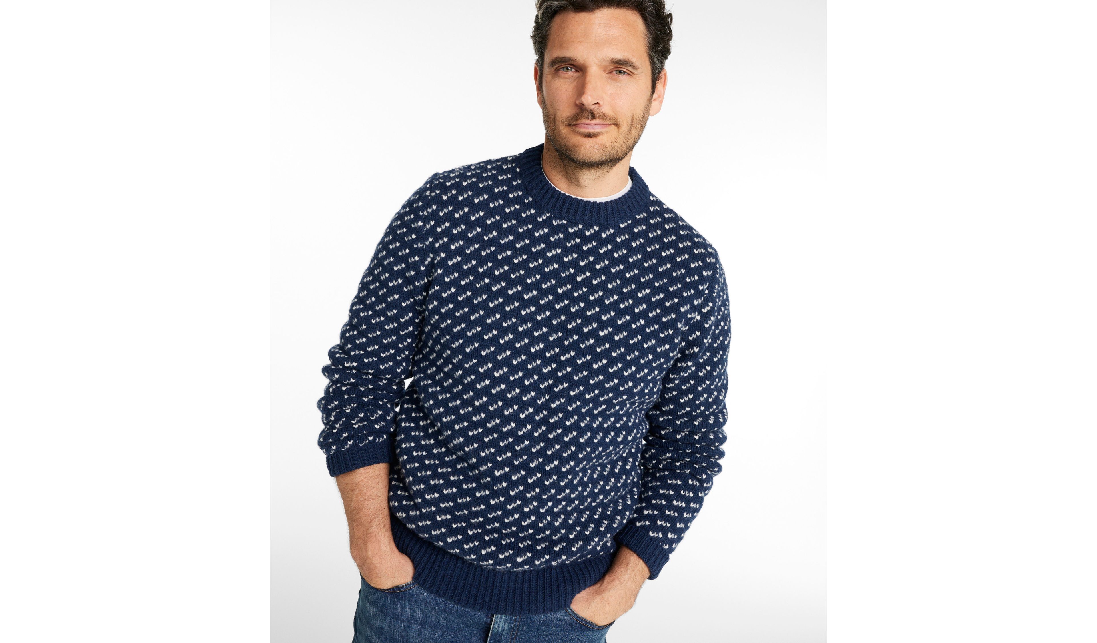 Men's Bean's Classic Ragg Wool Sweater, Crewneck, Bird's-Eye