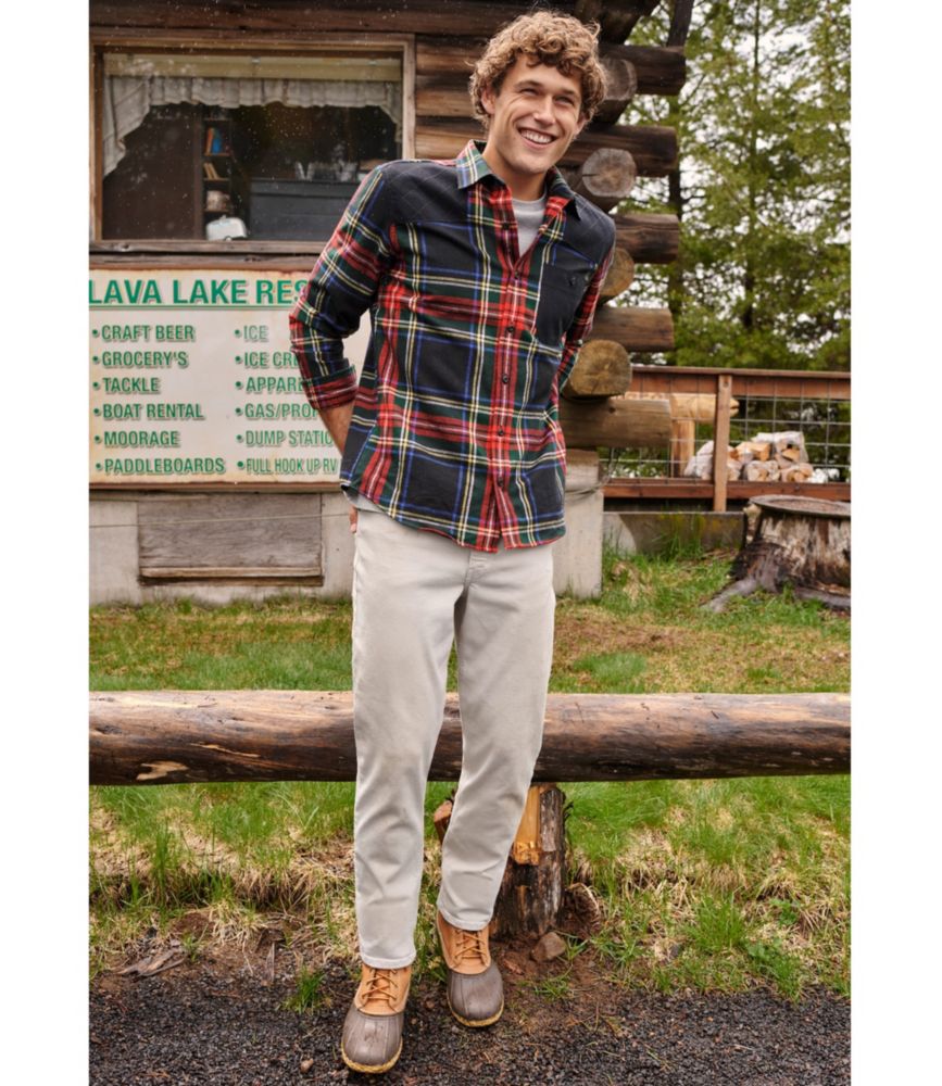 Men's Heritage Scotch Plaid Flannel Shirt, Slightly Fitted Untucked Fit, , small image number 8