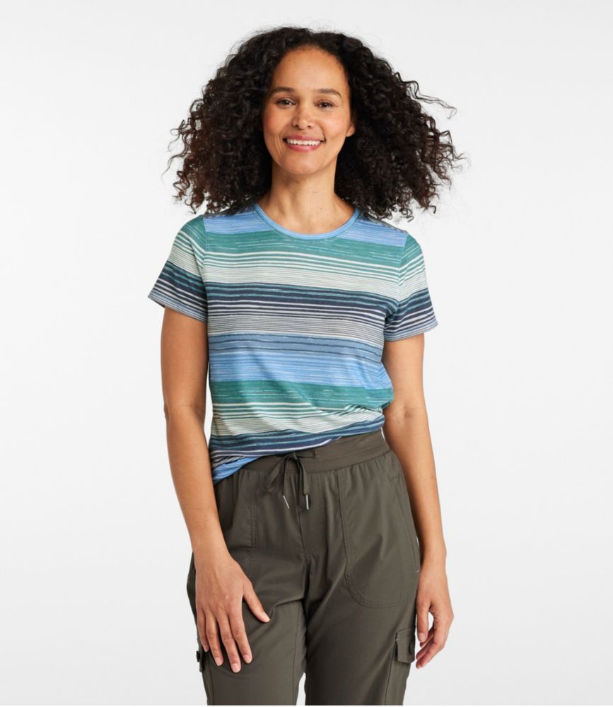 Women's Everyday SunSmart® Tee, Short-Sleeve Stripe, Pewter Stripe, small image number 2