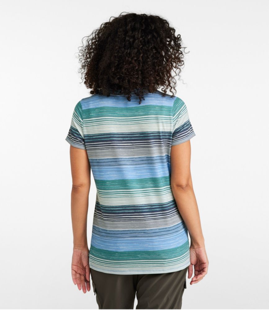 Women's Everyday SunSmart® Tee, Short-Sleeve Stripe, Blue-Green Stripe, small image number 3