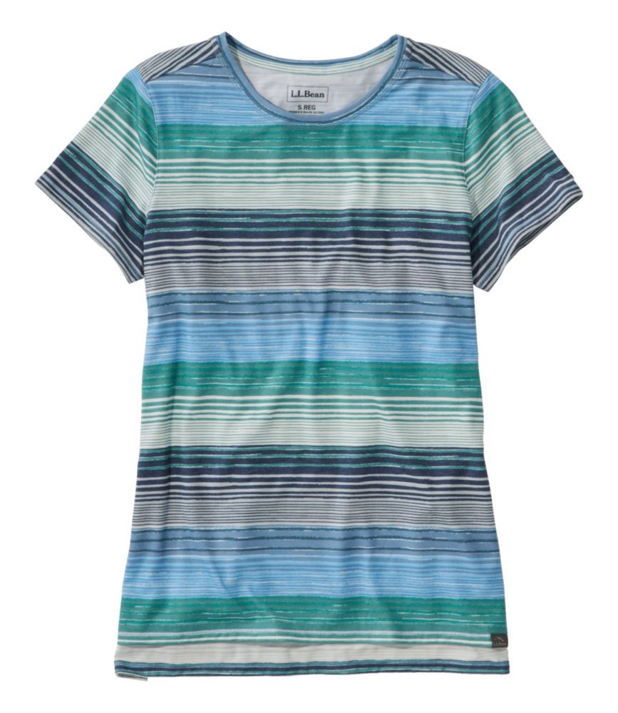 Women's Everyday SunSmart® Tee, Short-Sleeve Stripe, Blue-Green Stripe, small image number 1