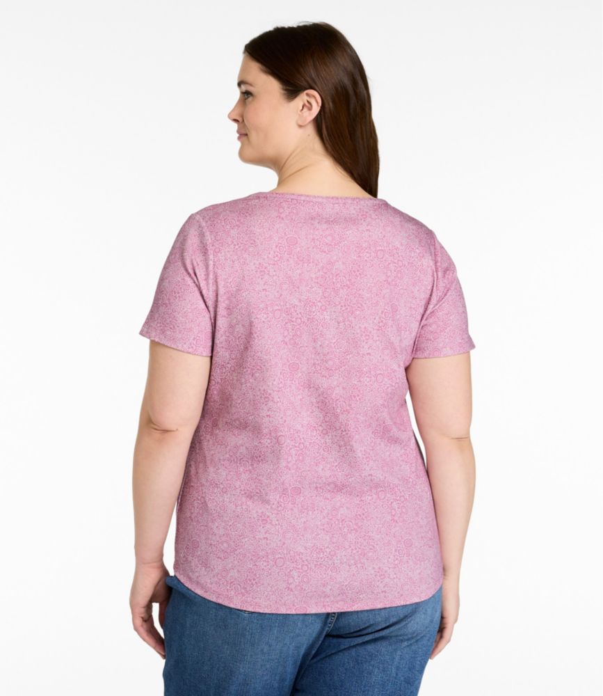 Women's L.L.Bean Tee, Short-Sleeve Notch-Neck Print, Cobalt Sea Floral, small image number 3