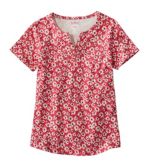 Women's L.L.Bean Tee, Short-Sleeve Notch-Neck Print