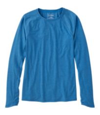 Women's Unshrinkable Mini-Waffle Tee, Long-Sleeve Crewneck