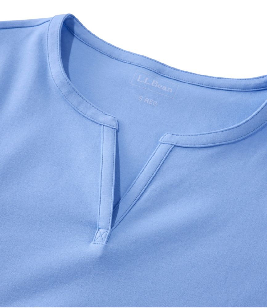 Women's L.L.Bean Tee, Short-Sleeve Notch-Neck, Alpine Blue, small image number 4