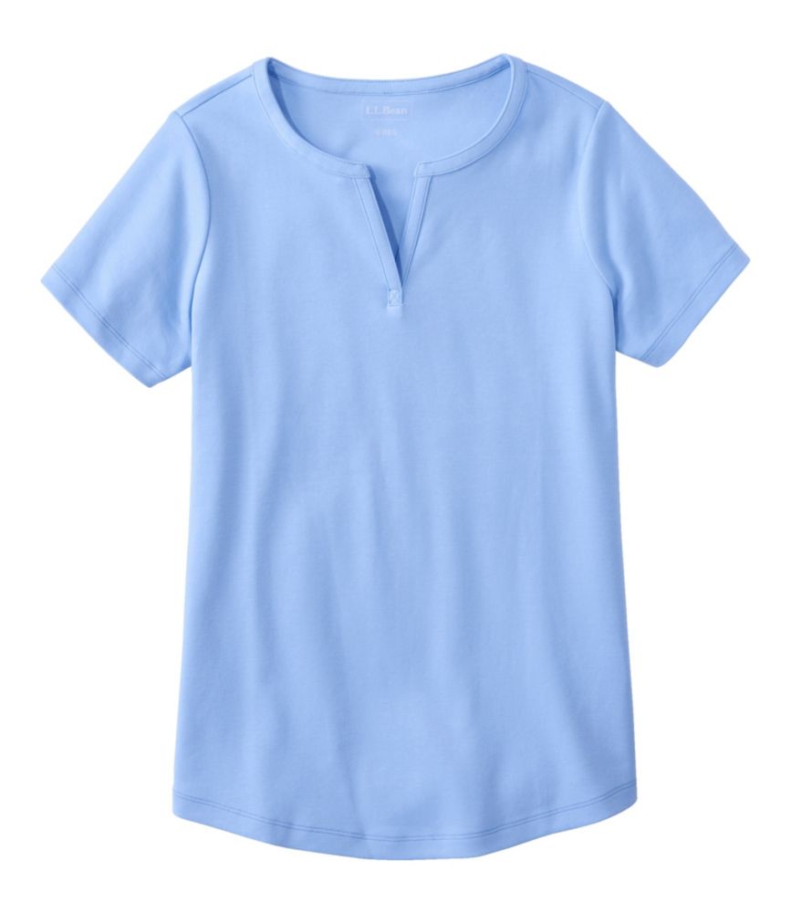 Women's L.L.Bean Tee, Short-Sleeve Notch-Neck, Brightwater Blue, small image number 1
