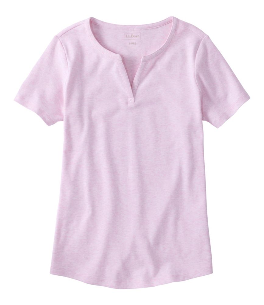 Women's L.L.Bean Tee, Short-Sleeve Notch-Neck, Pale Rose Heather, small image number 1