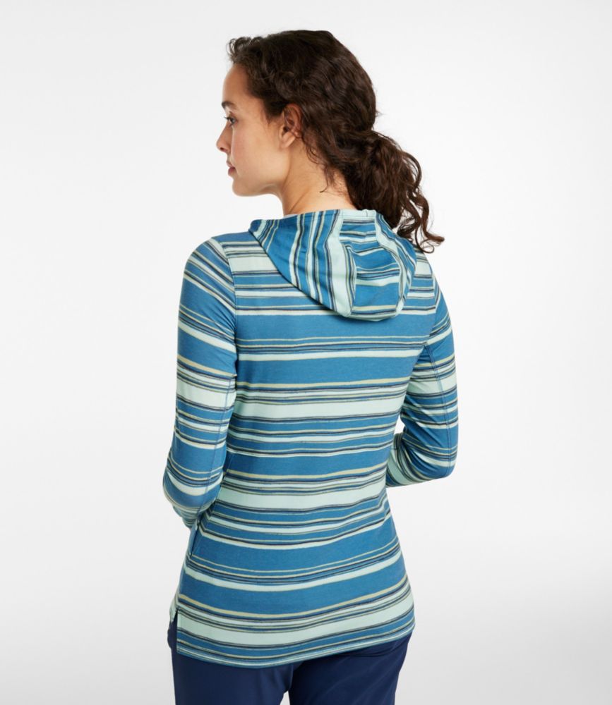 Women's Everyday SunSmart® Hooded Pullover, Long-Sleeve Stripe, French Lilac Stripe, small image number 3