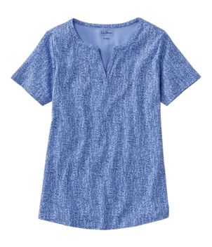 Women's L.L.Bean Tee, Short-Sleeve Notch-Neck Print