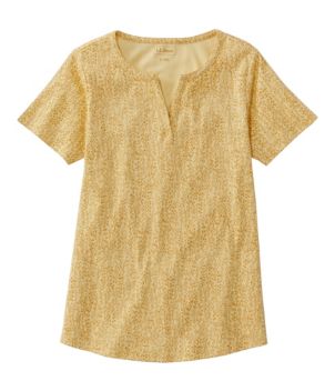 Women's L.L.Bean Tee, Short-Sleeve Notch-Neck Print