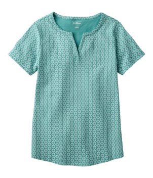 Women's L.L.Bean Tee, Short-Sleeve Notch-Neck Print