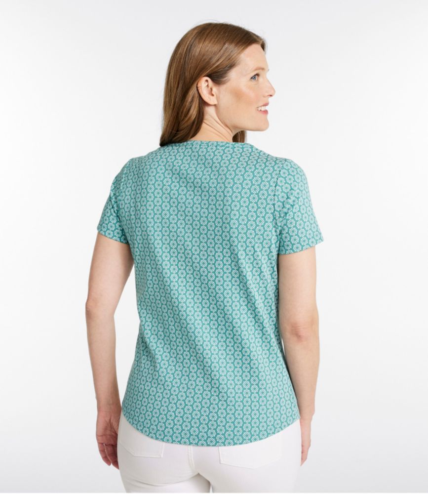 Women's L.L.Bean Tee, Short-Sleeve Notch-Neck Print
