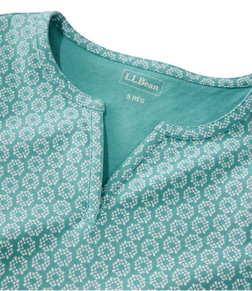 Women's L.L.Bean Tee, Short-Sleeve Notch-Neck Print