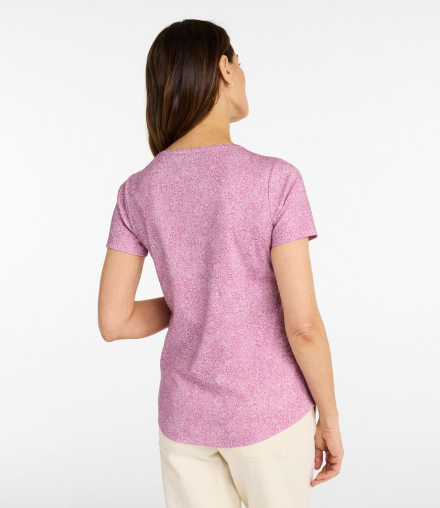 Women's L.L.Bean Tee, Short-Sleeve Notch-Neck Print