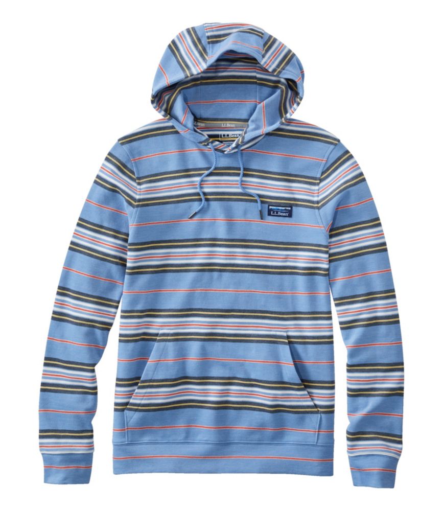 Men's Comfort Stretch Piqué Hoodie, Stripe, Mid-Blue, small image number 1