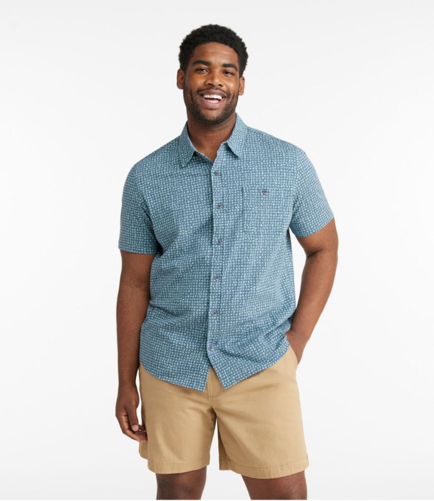 Men's Lakewashed® Organic Cotton Button-Front Shirt, Short-Sleeve, Print, , small image number 4