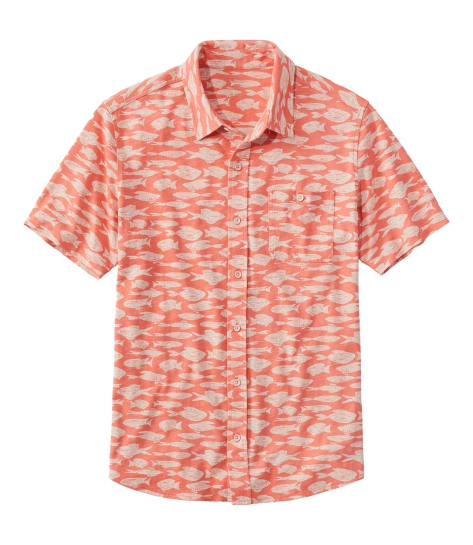 Men's Lakewashed Organic Cotton Button-Front Shirt, Short-Sleeve ...