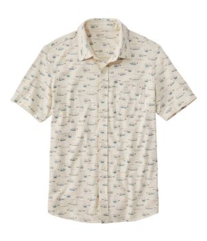 Men's Lakewashed® Organic Cotton Button-Front Shirt, Short-Sleeve, Print