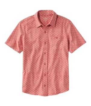 Men's Lakewashed Organic Cotton Button-Front Shirt, Short-Sleeve, Print