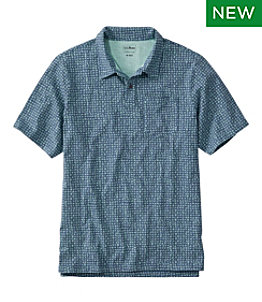 Men's Lakewashed Organic Cotton Polo, Short-Sleeve, Print