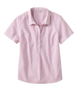 Women's Vacationland Seersucker Shirt, Short-Sleeve Popover Stripe