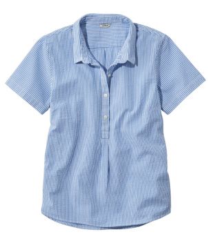 Women's Vacationland Seersucker Shirt, Short-Sleeve Popover Stripe