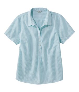 Women's Vacationland Seersucker Shirt, Short-Sleeve Popover Stripe