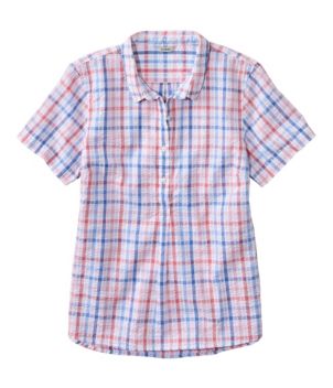 Women's Vacationland Seersucker Shirt, Short-Sleeve Popover Plaid