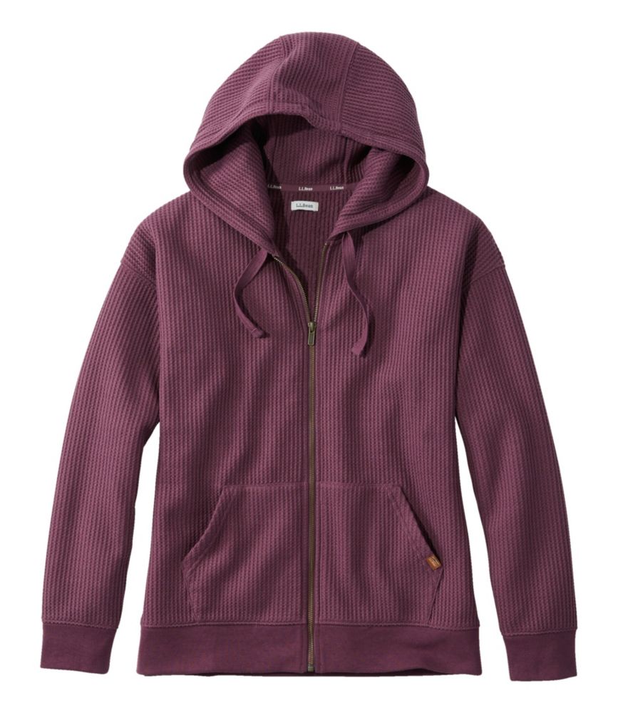 Women's Birchwood Brushed Waffle Full-Zip Hoodie, Faded Eggplant, small image number 1